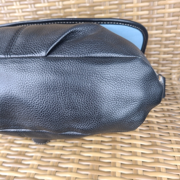 Coach Black Pebbled Leather Legacy Flap Shoulder Bag Silver Hardware - Picture 12 of 16